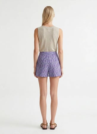 Lila Kadın %100 Pamuk Regular Fit Bermuda Şort 26YKBR8030B