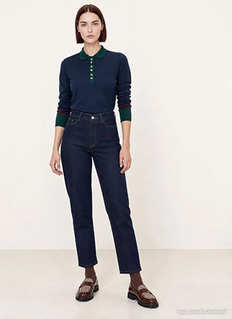 Yargıcı 26KKPN3057V Koyu İndigo Kadın Yüksek Bel Mom Fit Pantolon