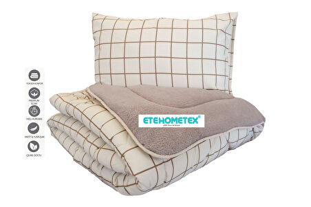 ETE HOMETEX TEK KİŞİLİK WELSOFT YORGAN 155X215CM KARE BEJ 86964742311737