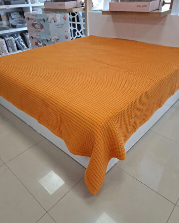 İPEKSİ HAVUZLU PİKE ÇİFT KİŞİLİK 220X240CM TURUNCU 8696474231655