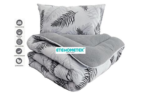 ETE HOMETEX ÇİFT KİŞİLİK WELSOFT YORGAN 195X215CM YAPRAK DESEN GRİ 8696474231661