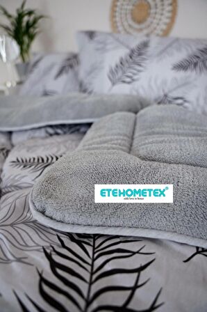 ETE HOMETEX ÇİFT KİŞİLİK WELSOFT YORGAN 195X215CM YAPRAK DESEN GRİ 8696474231661