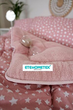 ETE HOMETEX ÇİFT KİŞİLİK WELSOFT YORGAN 195X215CM YILDIZ DESEN PUDRA 8696474231662