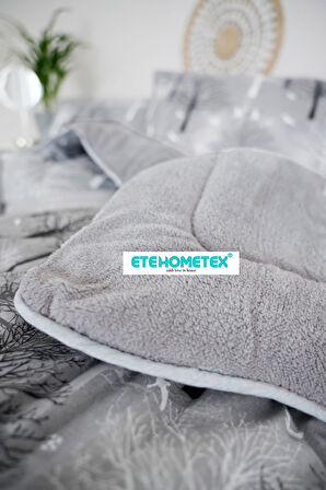 ETE HOMETEX ÇİFT KİŞİLİK WELSOFT YORGAN 195X215CM AĞAÇ DESEN GRİ 8696474231712