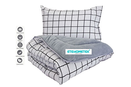 ETE HOMETEX TEK KİŞİLİK WELSOFT YORGAN 155X215CM KARE BEYAZ 8696474231746