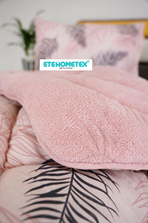 ETE HOMETEX TEK KİŞİLİK WELSOFT YORGAN 155X215CM YAPRAK DESEN PUDRA 8696474231750