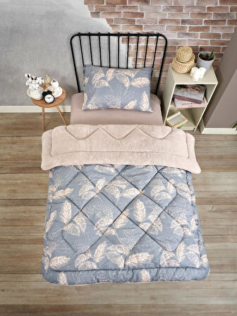 ETE HOMETEX TEK KİŞİLİK LÜX WELSOFT YORGAN SETİ ARİNA BEJ 155X215CM 8696474231848