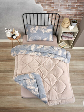 ETE HOMETEX TEK KİŞİLİK LÜX WELSOFT YORGAN SETİ ARİNA BEJ 155X215CM 8696474231848