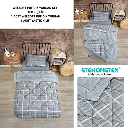 ETE HOMETEX TEK KİŞİLİK LÜX WELSOFT YORGAN  SAFİR GRİ 155X215CM 8696474231850