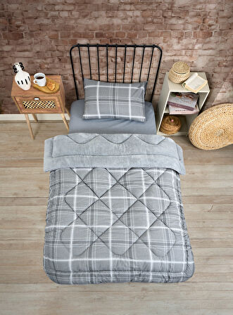 ETE HOMETEX TEK KİŞİLİK LÜX WELSOFT YORGAN  SAFİR GRİ 155X215CM 8696474231850