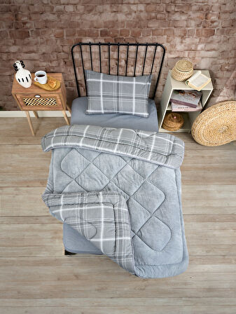 ETE HOMETEX TEK KİŞİLİK LÜX WELSOFT YORGAN  SAFİR GRİ 155X215CM 8696474231850