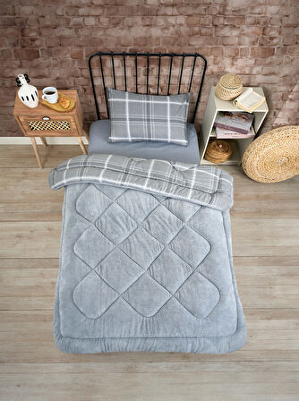 ETE HOMETEX TEK KİŞİLİK LÜX WELSOFT YORGAN  SAFİR GRİ 155X215CM 8696474231850