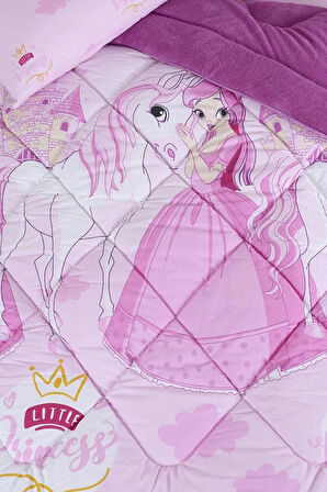 ETE HOMETEX TEK KİŞİLİK LÜX WELSOFT YORGAN SETİ PRENSES MÜRDÜM 155X215CM 8696474231855