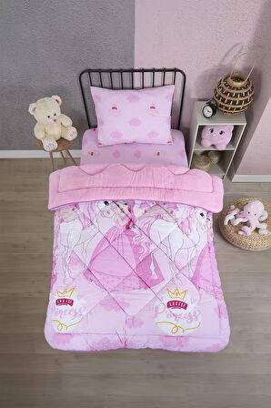 ETE HOMETEX TEK KİŞİLİK LÜX WELSOFT YORGAN SETİ PRENSES PEMBE 155X215CM 8696474231856