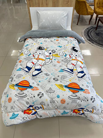 ETE HOMETEX TEK KİŞİLİK LÜX WELSOFT YORGAN ASTRONOT GRİ 155X215CM 8696474231857