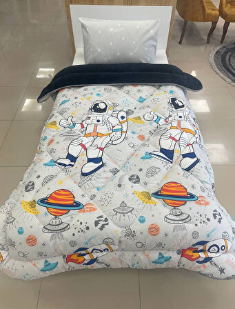 ETE HOMETEX TEK KİŞİLİK LÜX WELSOFT YORGAN ASTRONOT ANTRASİT 155X215CM 8696474231858