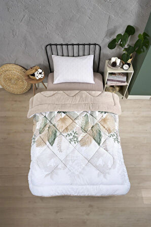 ETE HOMETEX TEK KİŞİLİK LÜX WELSOFT YORGAN SETİ ALENA BEJ 155X215CM 8696474231859