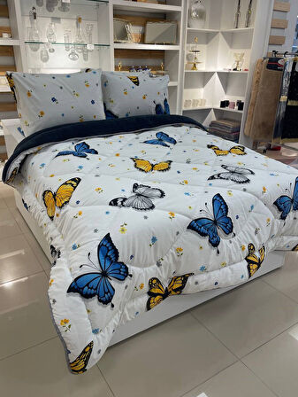 ETE HOMETEX ÇİFT KİŞİLİK WELSOFT UYKU SETİ KELEBEK ANTRASİT 8696474231862