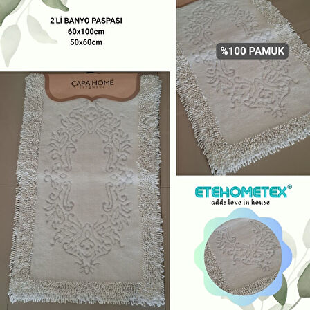 ÇAPA HOME PAMUK 2'Lİ BANYO PASPASI  KREM 8696474231914