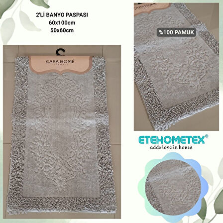 ÇAPA HOME PAMUK 2'Lİ BANYO PASPASI AÇIK GRİ 8696474231916