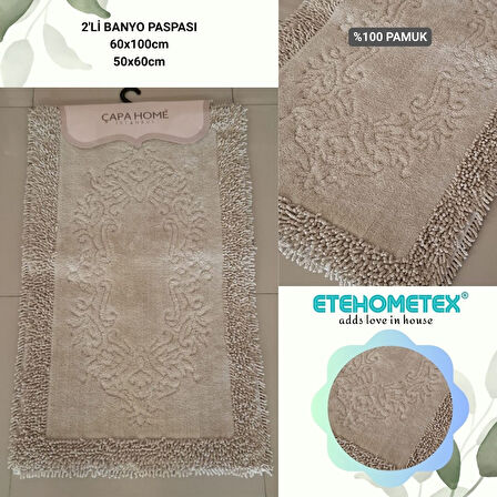 ÇAPA HOME PAMUK 2'Lİ BANYO PASPASI BEJ 8696474231918