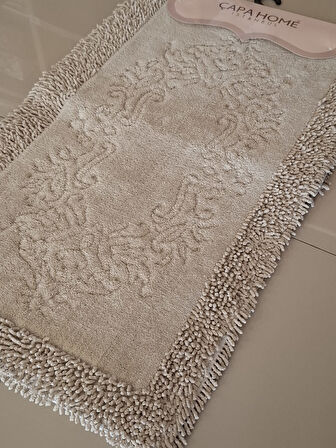 ÇAPA HOME PAMUK 2'Lİ BANYO PASPASI BEJ 8696474231918