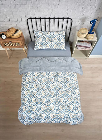 ETE HOMETEX TEK KİŞİLİK LÜX WELSOFT YORGAN SETİ AKSU GRİ 155X215CM 8696474231932