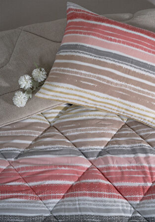 ETE HOMETEX TEK KİŞİLİK LÜX WELSOFT YORGAN SETİ TASEL BEJ 155X215CM 8696474231959