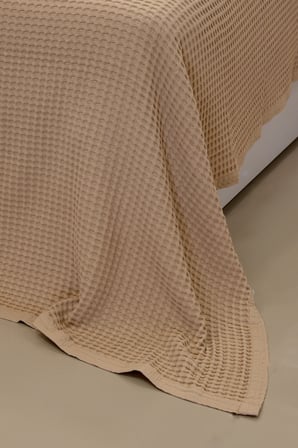 ETEHOMETEX HAVUZLU PİKE TAKIMI %100 PAMUK TEK KİŞİLİK BEJ 8696474232085