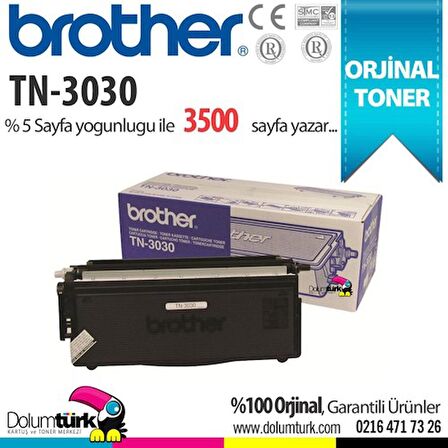 Brother TN-3030 / HL5170 /HL5150 /HL5150 / HL5130 /MFC8440 /DCP8045 Spot Orjinal Spot Orjinal Toner