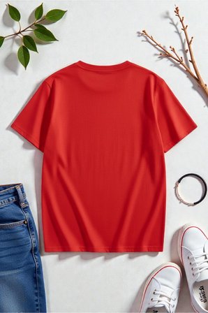 Unisex Night Kalp Baskılı Tasarım Tshirt