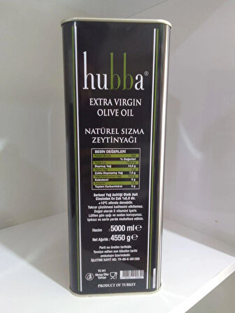 HUBBA 2X5 LT TENEKE NATUREL SIZMA ZEYTİNYAĞI