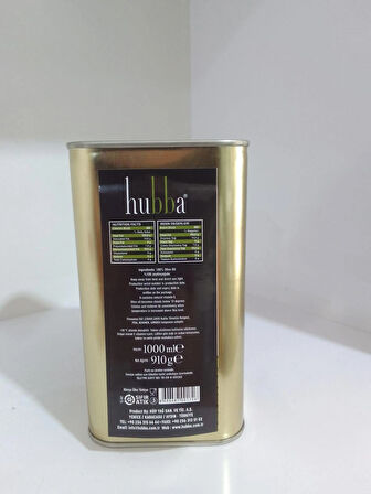 HUBBA NATUREL SIZMA ZEYTİNYAĞI 1 LT TENEKE