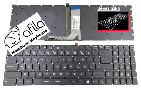 MSI GS60, GE72, GL72, GL65, GL75 Notebook Klavyesi, Laptop Tuş Takımı (Siyah TR) Işıklı / KL0831
