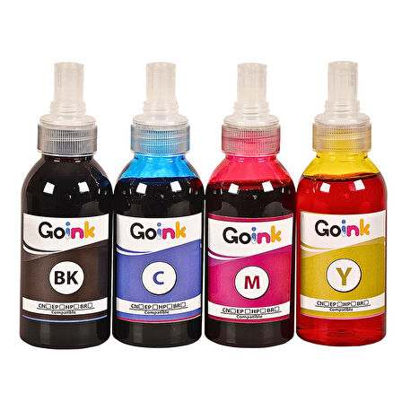 Goink Canon GI-50 Uyumlu 4 lü Mürekkep Seti (4x100 ml CMYK) – Özel Valfli Kapaklı, Sızdırmaz, Yüksek