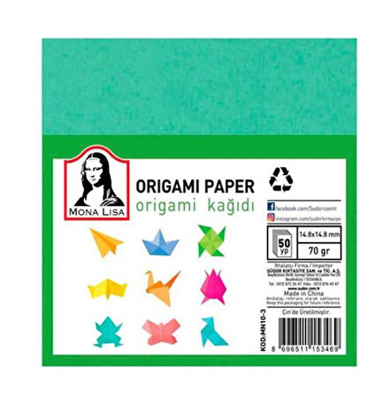 Südor Mona Lisa Origami Kağıdı 15X15 50 Yaprak - 3 adet