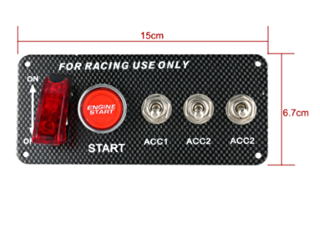 on - off start stop düğmesi şalteri 4 in 1 gömmeli