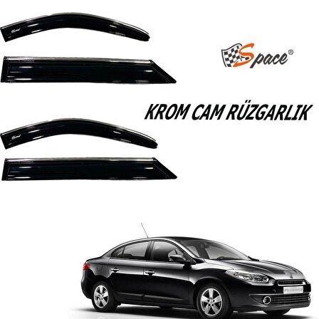 Renault Fluence Krom cam rüzgarlığı 1.2mm  2010 4'lü / CARU450