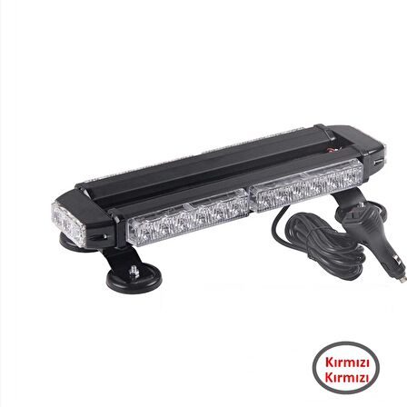 Çakar lamba çift taraflı 30 led kırmızı-kırmızı 12-24v / LAPA523