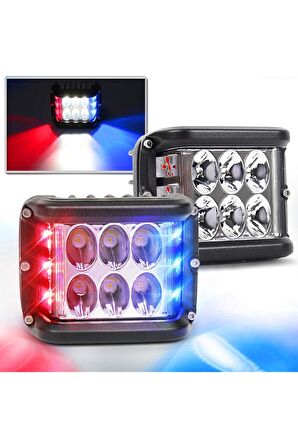 Offroad Sis Lambası Beyaz-kırmızı-mavi 12 Led 36w Çift / Lass319-1