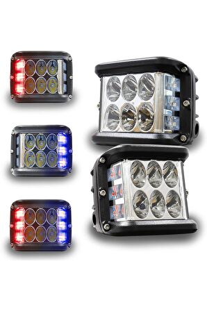 Offroad Sis Lambası Beyaz-kırmızı-mavi 12 Led 36w Çift / Lass319-1