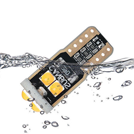 Dekoratif led ampul T10-6SMD 3030 CANBUS 12V çift turuncu / LAAM866