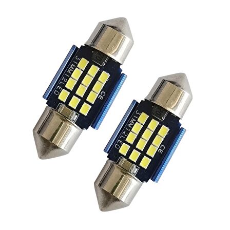 Dekoratif led ampul 12SMD CANBUS 31mm sofit ampul beyaz/ LAAM868