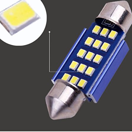 Dekoratif led ampul 12SMD CANBUS 31mm sofit ampul beyaz/ LAAM868