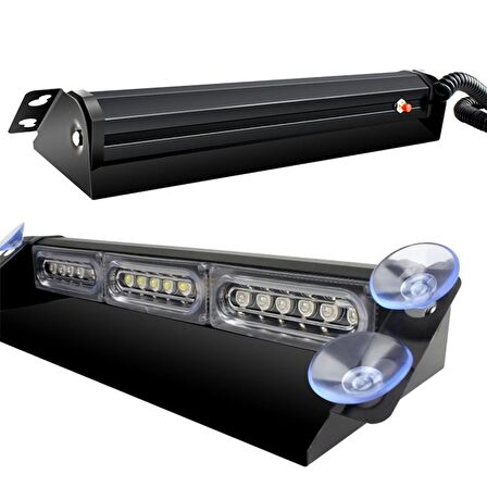 Çakar lamba 13 fonksiyonlu 18 led 12v kırmızı-mavi-beyaz / LAPA532