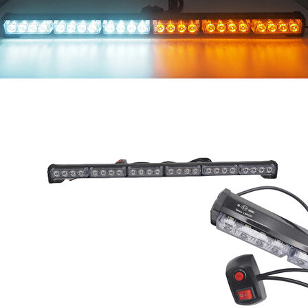 Çakar lamba 24 led animasyonlu sarı-beyaz 12-24v/ LAPA537