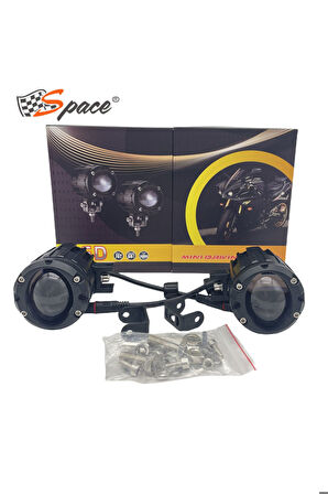 Offroad sis lambası sarı-beyaz 6.4 x 8.1 x 5.9 cm set 12-60v /  LASS367