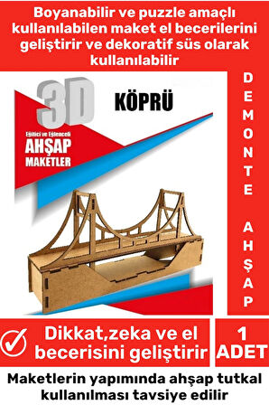 Özel 3D Görsel Zeka Geliştirici Boyanabilir Çocuk Yetişkin Puzzle Dekoratif Demonte Ahşap Oyun Maket