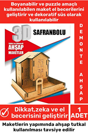 Özel 3D Görsel Zeka Geliştirici Boyanabilir Çocuk Yetişkin Puzzle Dekoratif Demonte Ahşap Oyun Maket