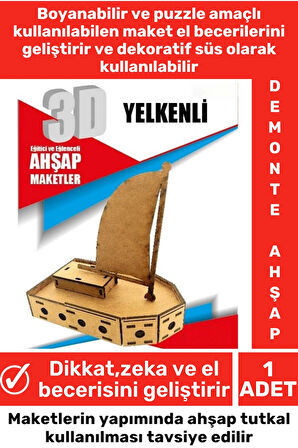 Özel 3D Görsel Zeka Geliştirici Boyanabilir Çocuk Yetişkin Puzzle Dekoratif Demonte Ahşap Oyun Maket